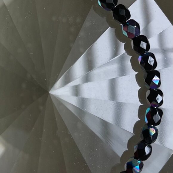 Alex + Ani blue iridescent beaded bangle bracelet - Picture 3 of 4